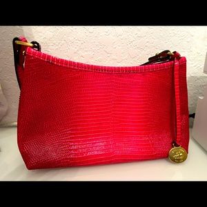 Hot Pink mini tote Brahmin, moisturizer used as size example